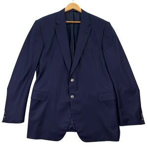 Oxxford Clothes Mens 42XL Navy Blue Wool Blazer Capitol Super 130s Crest Button